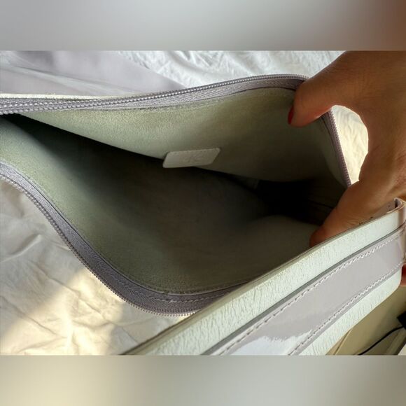 Y2K Calvin Klein Lilac and Cream Mod Style Vinyl Bag - Picture 6 of 10